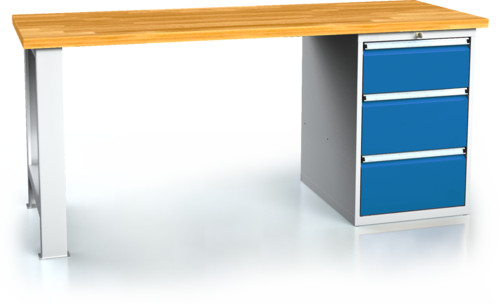 Pracovní stůl alcera PROFI - deska - noha - kontejner 880 x 2000 x 700